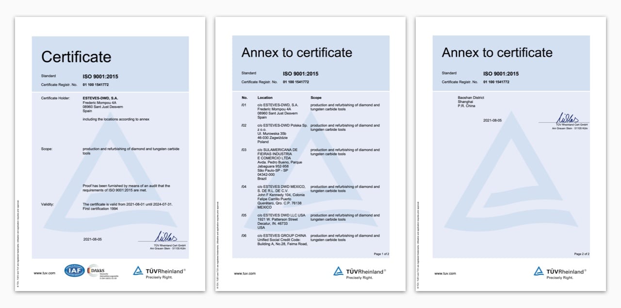 Esteves Group ISO 9001 Certificate Thumbnail
